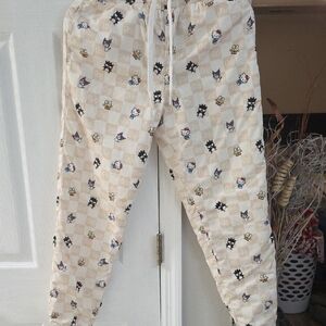 Forever 21 Cream Patterned Jogger Pants